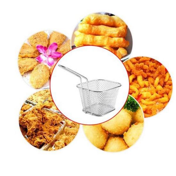 1PC Stainless Steel Metal Basket Serving Food Presentation Cooking Tools French Fries Basket Mini Fry Storage Kitchen Housewares - Image 2