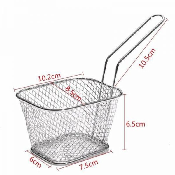 1PC Stainless Steel Metal Basket Serving Food Presentation Cooking Tools French Fries Basket Mini Fry Storage Kitchen Housewares - Image 5