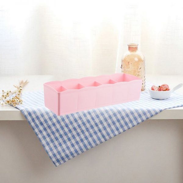 1PCs 5 Grids Plastic Makeup Storage Box Socks Bra Underwear Organizer Closet Storage Box Organizer Home Office Desktop Sundries - Image 5