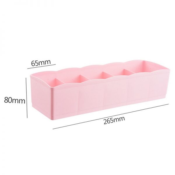 1PCs 5 Grids Plastic Makeup Storage Box Socks Bra Underwear Organizer Closet Storage Box Organizer Home Office Desktop Sundries - Image 6
