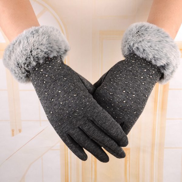 1Pair Womens Fashion Winter Autumn Outdoor Sport Warm Gloves Cotton femme - Image 2