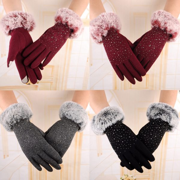 1Pair Womens Fashion Winter Autumn Outdoor Sport Warm Gloves Cotton femme - Image 3