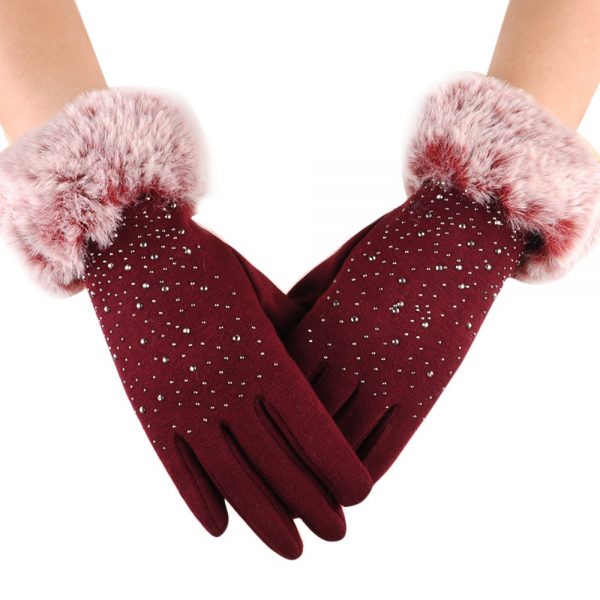 1Pair Womens Fashion Winter Autumn Outdoor Sport Warm Gloves Cotton femme - Image 5