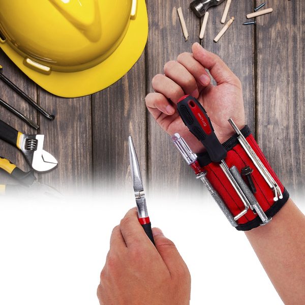 1pcs Magnetic Wristband Hand Wraps Tool Bag Adjustable Electrician Wrist Screws Nails Drill Holder Belt Bracelet for Home Repair - Image 2