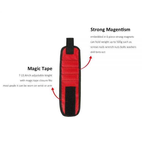1pcs Magnetic Wristband Hand Wraps Tool Bag Adjustable Electrician Wrist Screws Nails Drill Holder Belt Bracelet for Home Repair - Image 6
