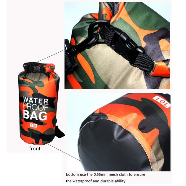 2/5/10/15L Outdoor Camouflage Waterproof Portable Rafting Diving Dry Bag Sack PVC Swimming Bags for River Trekking - Image 2