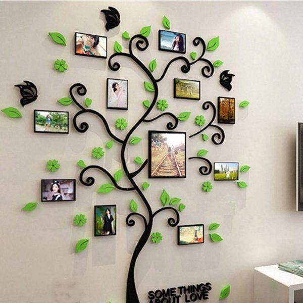3D DIY Assembly Family Photo Frame Tree Home Decor Design Living Room Vintage Wall Art Decals Poster Picture Frames Pegatinas - Image 3