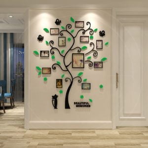 3D DIY Assembly Family Photo Frame Tree Home Decor Design Living Room Vintage Wall Art Decals Poster Picture Frames Pegatinas