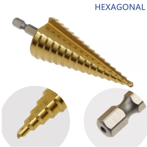 4-12 4-20 4-32 mm HSS Titanium Coated Step Drill Bit Drilling Power Tools for Metal High Speed Steel Wood Hole Cutter Cone Drill - Image 2