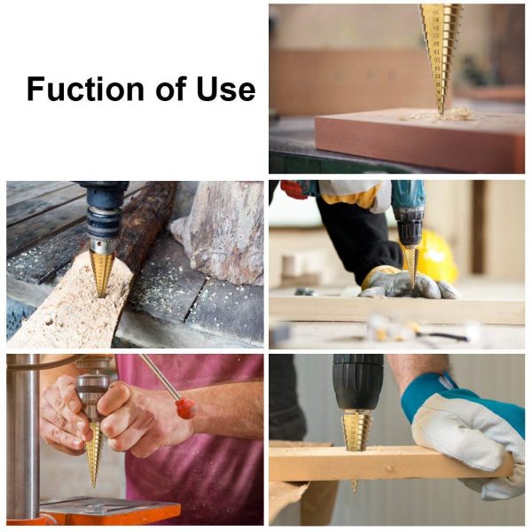 4-12 4-20 4-32 mm HSS Titanium Coated Step Drill Bit Drilling Power Tools for Metal High Speed Steel Wood Hole Cutter Cone Drill - Image 5