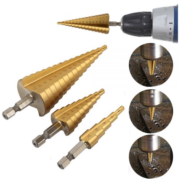 4-12 4-20 4-32 mm HSS Titanium Coated Step Drill Bit Drilling Power Tools for Metal High Speed Steel Wood Hole Cutter Cone Drill - Image 6