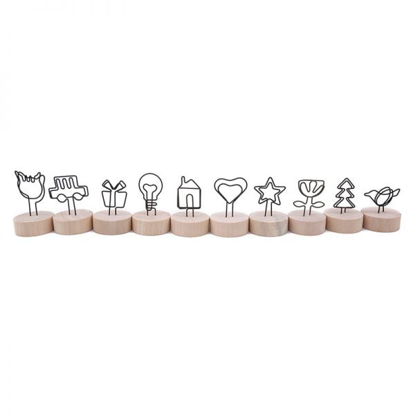 4CM Creative Round Wooden Iron Photo Clip Memo Name Card Pendant Furnishing Articles Picture Frame DIY Family Photo Decoration - Image 4