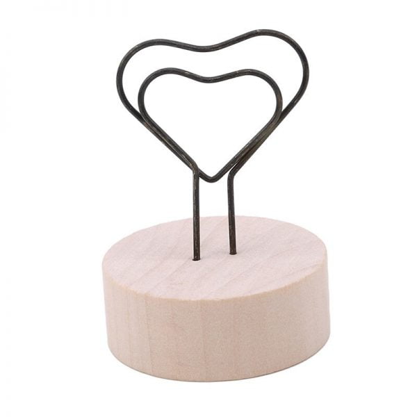 4CM Creative Round Wooden Iron Photo Clip Memo Name Card Pendant Furnishing Articles Picture Frame DIY Family Photo Decoration - Image 5