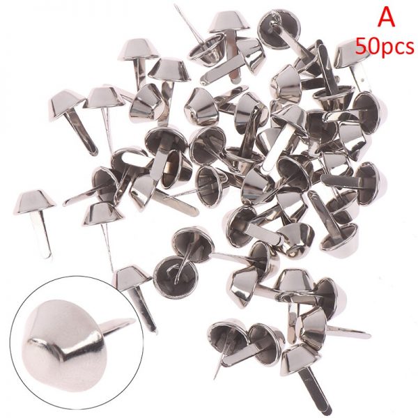 50pcs/lot Metal Crafts Purse Feet Rivets Studs Pierced For Purse Handbag Punk Rock Rivets Bag Leather DIY Accessories 12mm - Image 2