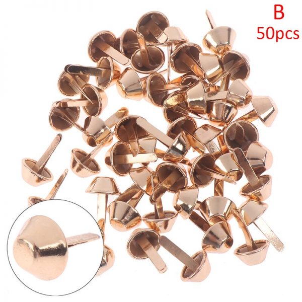 50pcs/lot Metal Crafts Purse Feet Rivets Studs Pierced For Purse Handbag Punk Rock Rivets Bag Leather DIY Accessories 12mm - Image 3