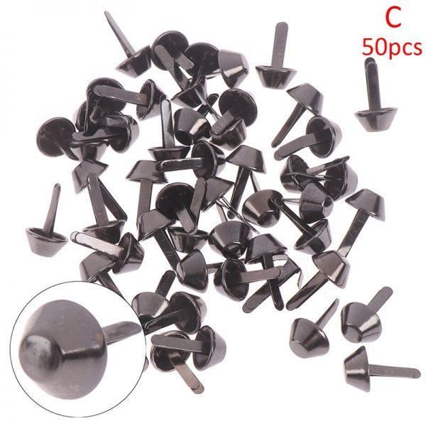 50pcs/lot Metal Crafts Purse Feet Rivets Studs Pierced For Purse Handbag Punk Rock Rivets Bag Leather DIY Accessories 12mm - Image 4