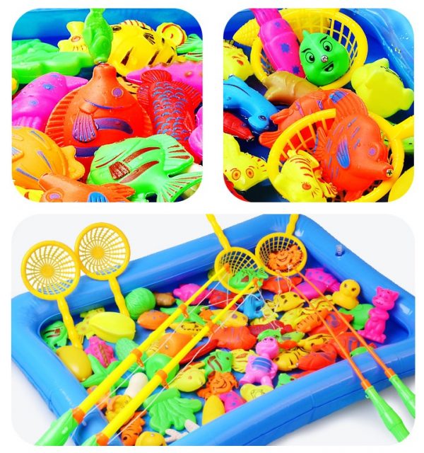 Children Boy girl fishing toy set suit magnetic play water baby toys fish square hot gift for kids Free Shipping GYH - Image 2
