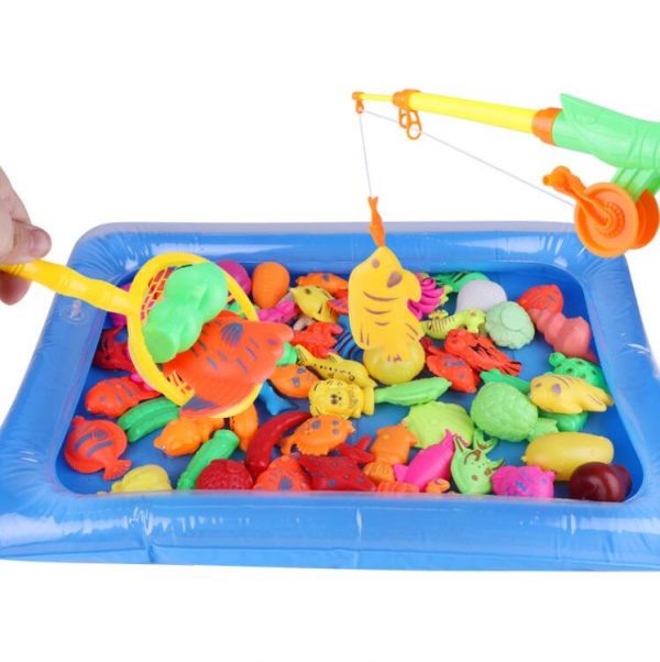 Children Boy girl fishing toy set suit magnetic play water baby toys fish square hot gift for kids Free Shipping GYH - Image 5