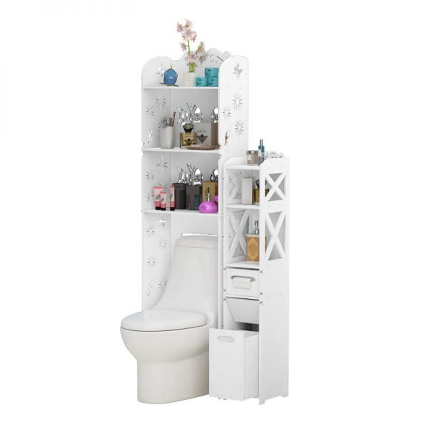 Creative Toilet Toilet Storage Rack Floor Toilet Waterproof Multi-storey Bathroom Storage Rack Hole-free Lockers Bathroom Stuff