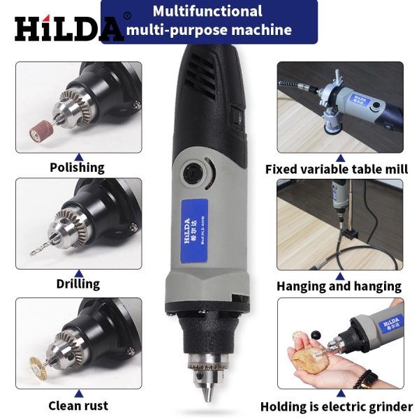 HILDA Electric Drill Dremel Grinder Engraver Pen Grinder Mini Drill Electric Rotary Tool Grinding Machine Dremel Accessories - Image 4