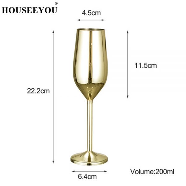 HOUSEEYOU Copper/Silver/Rose Gold Wine Glasses Stainless Steel Goblet Juice Drink Champagne Flutes Party Barware Kitchen Tools - Image 6