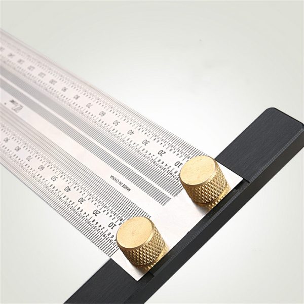High-precision Scale Ruler T-type Hole Ruler Stainless Woodworking Scribing Mark Line Gauge Carpenter Measuring Tool - Image 5