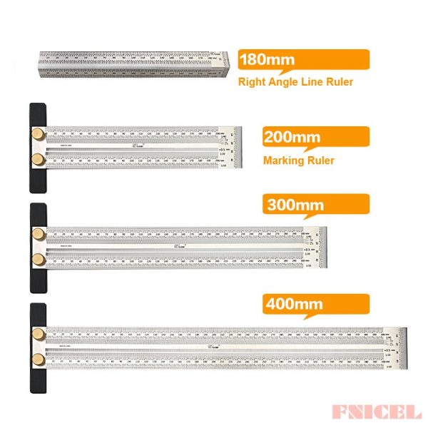 High-precision Scale Ruler T-type Hole Ruler Stainless Woodworking Scribing Mark Line Gauge Carpenter Measuring Tool - Image 6
