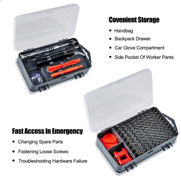 KINDLOV Phone Repair Tools Kit Screwdriver Set Precision 115 In 1 Magnetic Torx Hex Bit Screw Driver Bits Insulated Multitools - Image 4