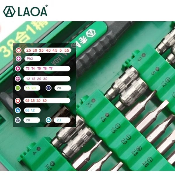 LAOA 38 in 1 Screwdrivers Set Precision Screwdriver bit set Laptop Mobile phone Repair Tools Kit Precise Screw Driver Hand tools - Image 2