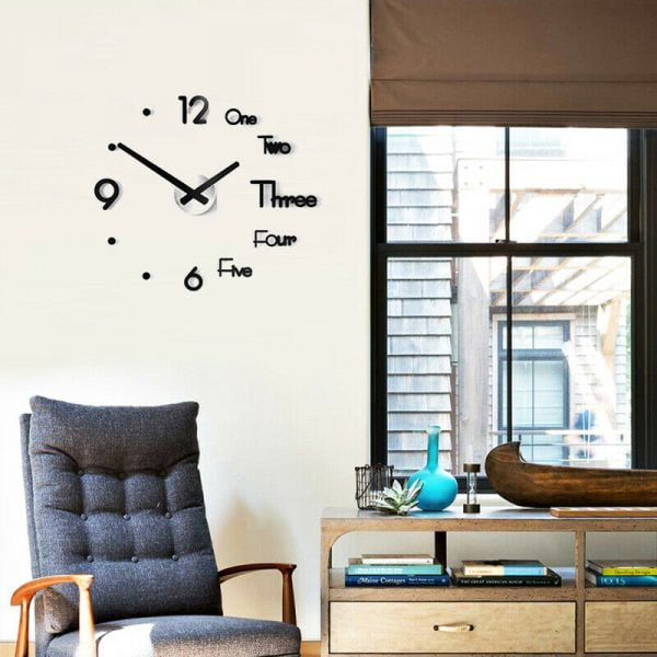 Large 400 mm 3D* Acrylic Large Wall Clock Frameless Mirror Number Sticker Modern Art Decal Decor /1UK - Image 2