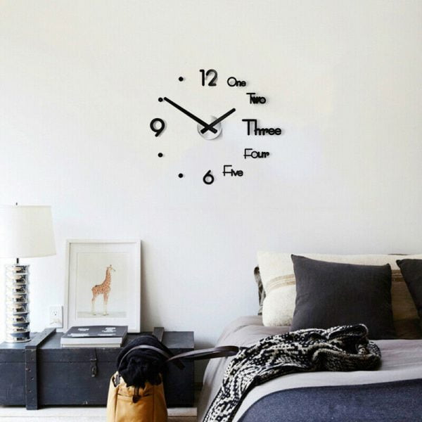 Large 400 mm 3D* Acrylic Large Wall Clock Frameless Mirror Number Sticker Modern Art Decal Decor /1UK - Image 4
