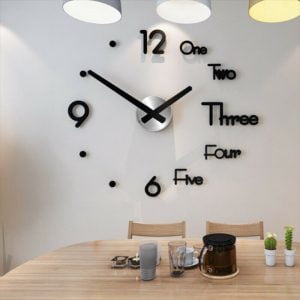 Large 400 mm 3D* Acrylic Large Wall Clock Frameless Mirror Number Sticker Modern Art Decal Decor /1UK