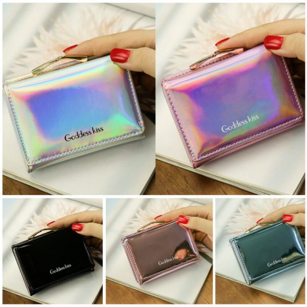 MOONBIFFY Stylish Women Luxury Laser Mini Wallet Card Holder Clutch Coin Purse Leather Handbag Purse Bag Limit 80 Sell at a loss - Image 3