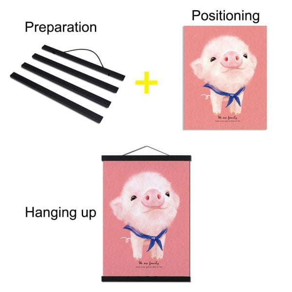 Magnetic Poster Frame Wooden Wall Photo Picture Artwork Hanger Poster Holder Hanging scrolls Home Wall Decoration Frame 21-50cm - Image 4