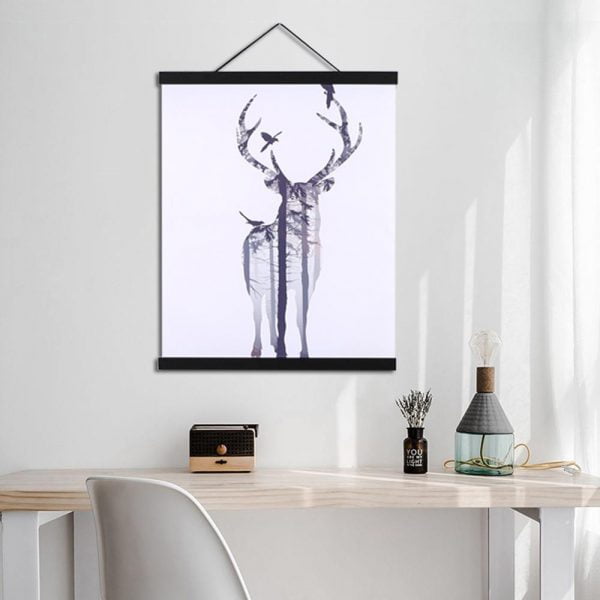 Magnetic Poster Frame Wooden Wall Photo Picture Artwork Hanger Poster Holder Hanging scrolls Home Wall Decoration Frame 21-50cm - Image 5