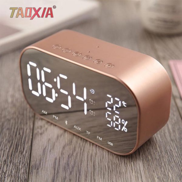 Mini Home Dual Alarm Bell Screen Box Sound Wireless Bluetooth 4.2 Subwoofer New Bedside Sound-box Radio Media Bluetooth Speaker - Image 5