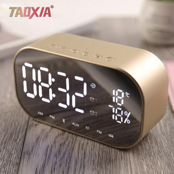 Mini Home Dual Alarm Bell Screen Box Sound Wireless Bluetooth 4.2 Subwoofer New Bedside Sound-box Radio Media Bluetooth Speaker - Image 6