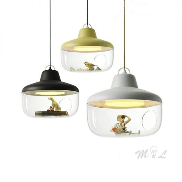 Mordern LED Pendant Lights Glass House Lovely Home Deco Children Gift Living Room Bedroom Hanging Light Suspension Luminaires - Image 2