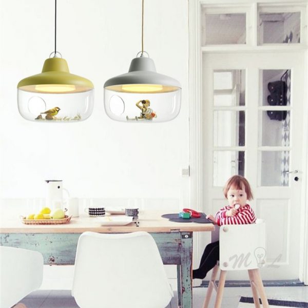 Mordern LED Pendant Lights Glass House Lovely Home Deco Children Gift Living Room Bedroom Hanging Light Suspension Luminaires - Image 3