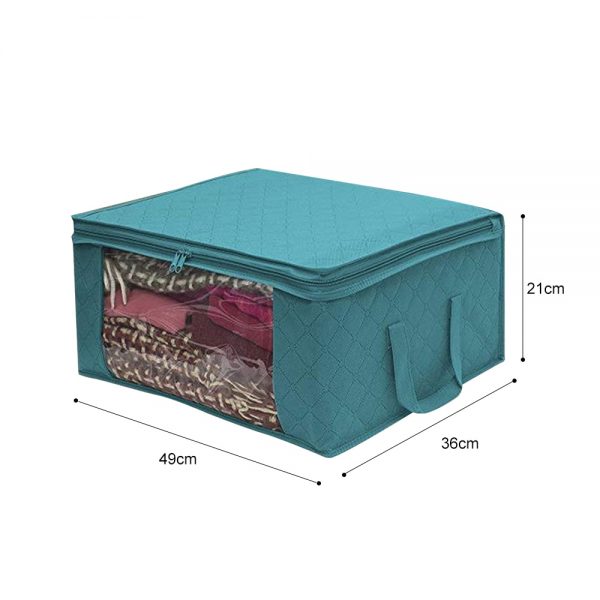 Non Woven Fabric Storage Box Folding Storage Box Clear Window Organizer With Handles 1pcs - Image 4