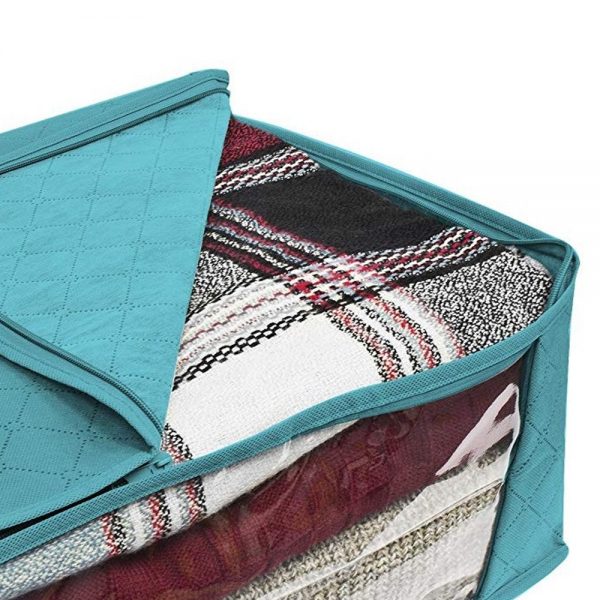 Non Woven Fabric Storage Box Folding Storage Box Clear Window Organizer With Handles 1pcs - Image 5