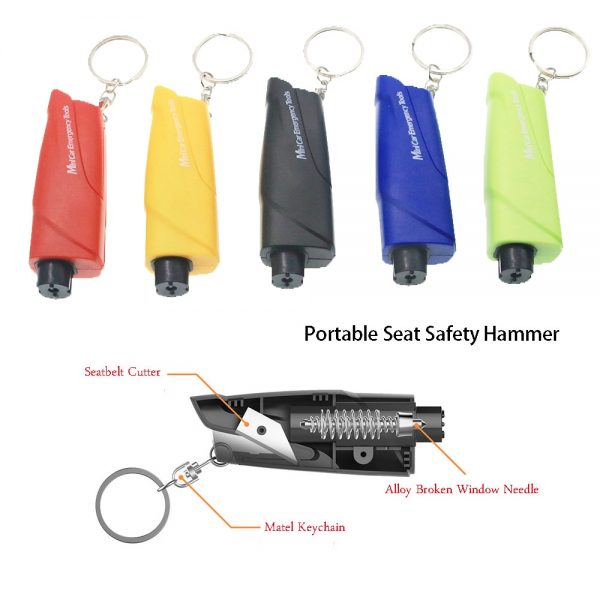 Portable Seat Safety Hammer Auto Glass Car Window Breaker Life-Saving Escape Rescue Tool Seat Belt Cutter Keychain Marteau Hamer - Image 5