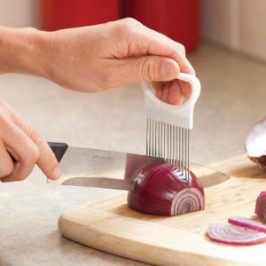 Stainless Steel Onion Slicer Onion Needle Kitchen Gadgets Onion Fork Fruit Insert Kitchen Appliances AT93