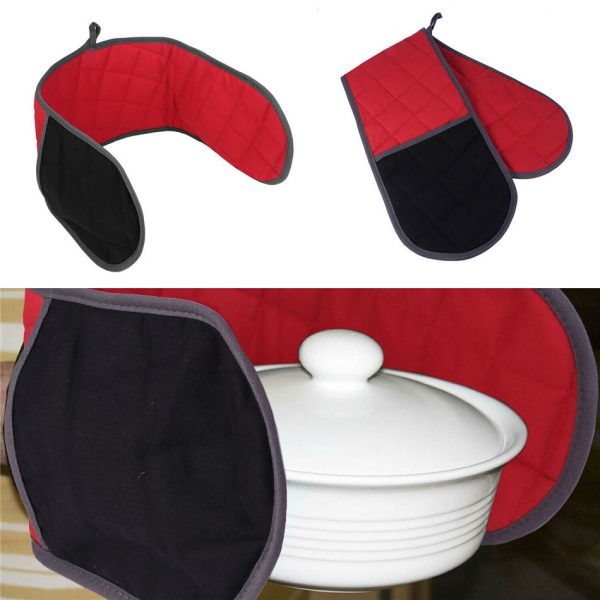 TTLIFE Double Oven Glove Thicken Silicone Non-slip Anti-Hot Pot Holder Wide Reach Kitchen Houseware for Roaster Microwave Oven - Image 3
