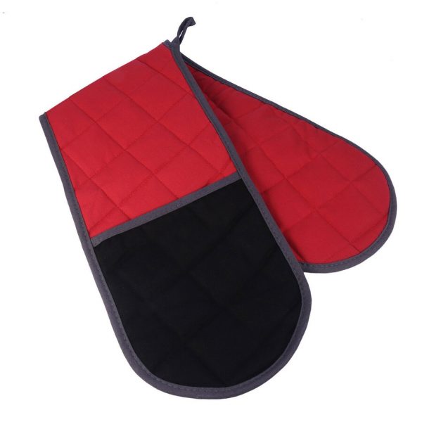 TTLIFE Double Oven Glove Thicken Silicone Non-slip Anti-Hot Pot Holder Wide Reach Kitchen Houseware for Roaster Microwave Oven - Image 4