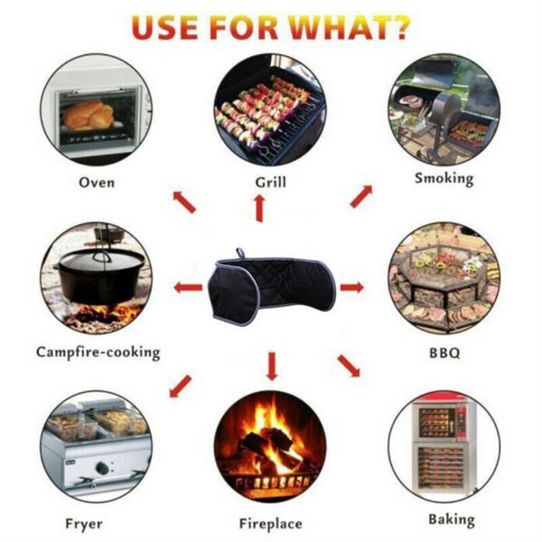 TTLIFE Double Oven Glove Thicken Silicone Non-slip Anti-Hot Pot Holder Wide Reach Kitchen Houseware for Roaster Microwave Oven - Image 5