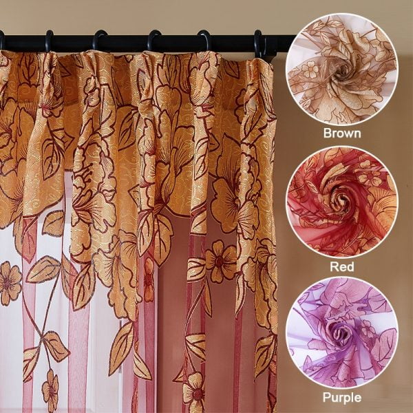 Top Finel Modern Luxury Embroidered Sheer Curtains for Living Room Bedroom Kitchen Door Tulle Curtains Drapes Window Treatments - Image 2