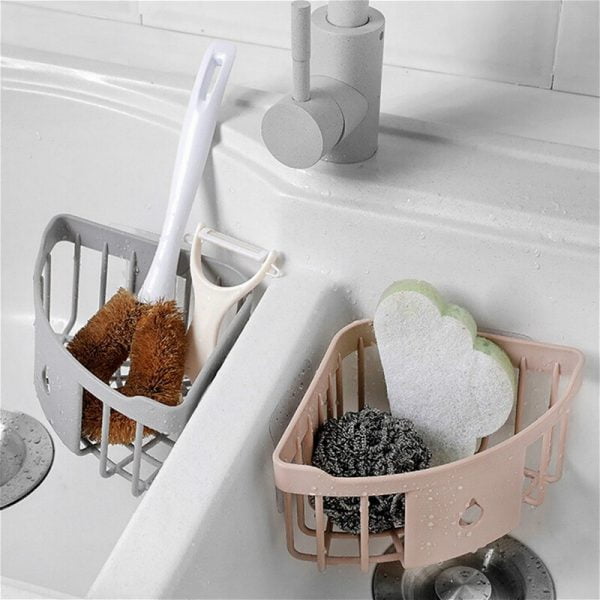 Traceless Plastic Corner Drain Shelve Bathroom Makeup Storage Rack Wash Shower Holder Kitchen Organizer Bathroom Stuff  Gadgets - Image 2