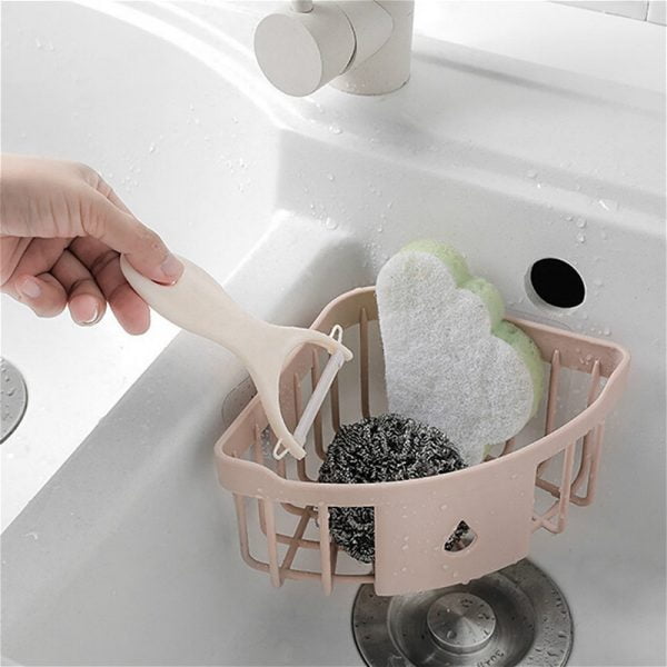 Traceless Plastic Corner Drain Shelve Bathroom Makeup Storage Rack Wash Shower Holder Kitchen Organizer Bathroom Stuff  Gadgets - Image 4