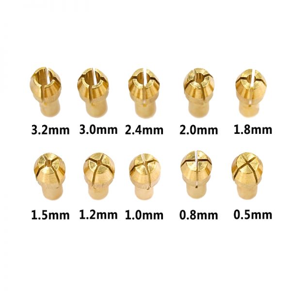XCAN 10pcs 0.5-3.2mm Diameter 4.8mm Shank Brass Chucks Mini Drill Collet Chuck for Dremel Rotary Tool Power Tool Accessory - Image 2